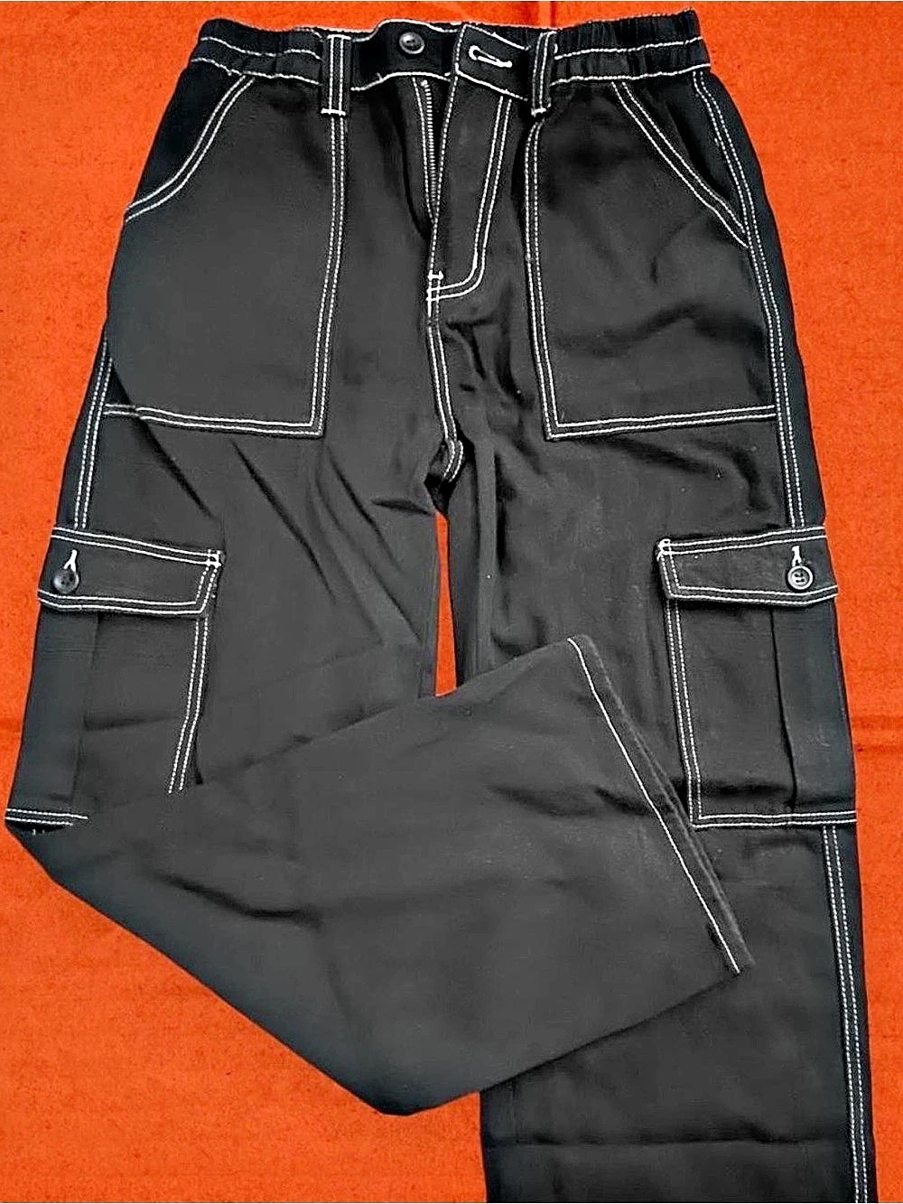 Y2K Black Wide Leg Cargo Pants - New
